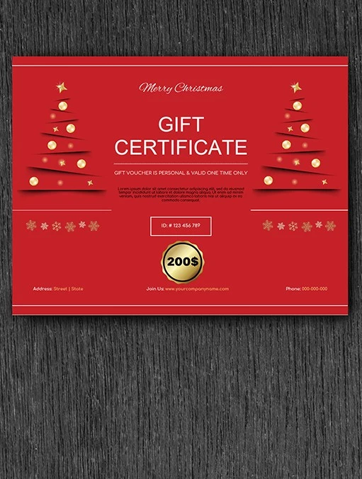 Certificats cadeaux de Noël - free Google Docs Template - 10065115