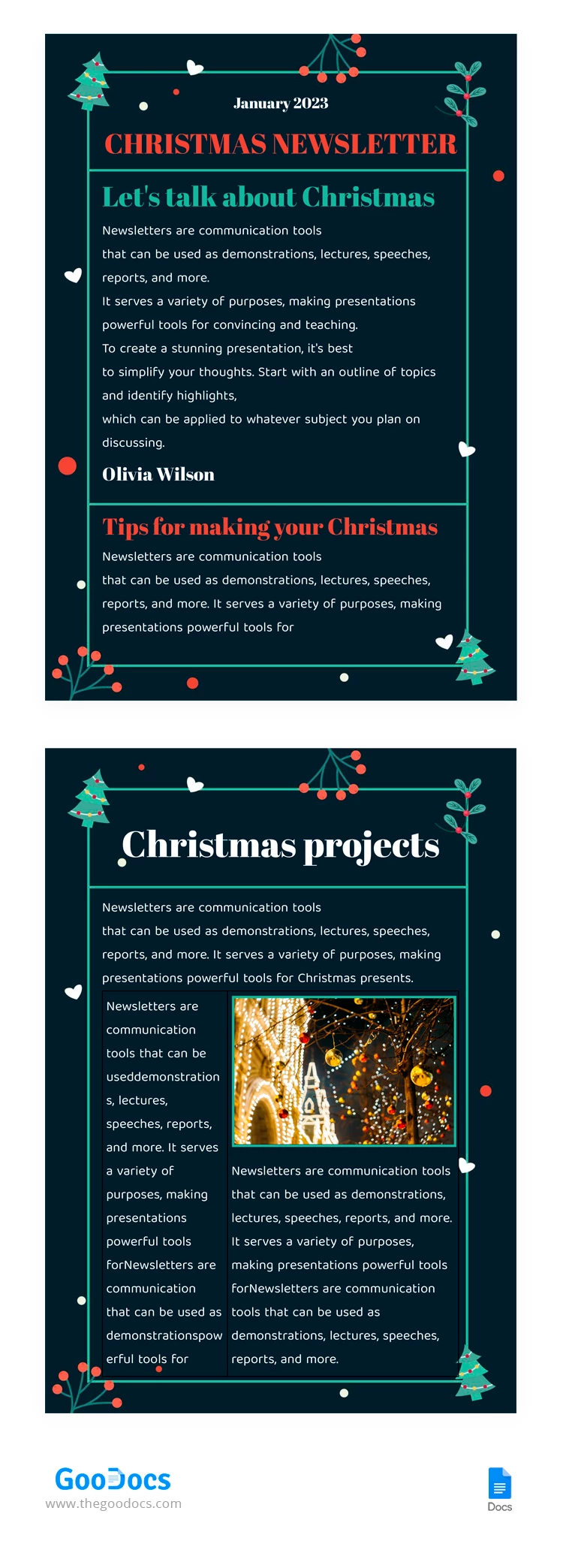 Christmas Newsletter - free Google Docs Template - 10066729