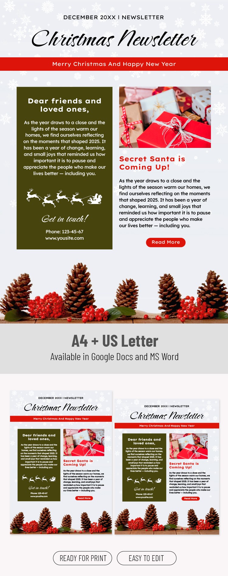 christmas newsletter template editable holiday email or letter 172263 free editable christmas newsletter template | thegoodocs