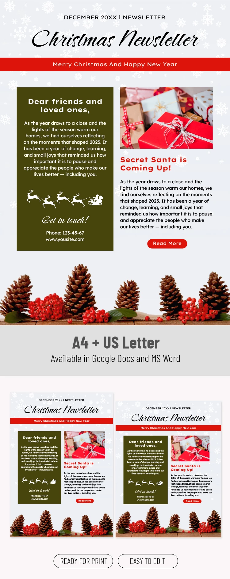 Editable Christmas Newsletter Template - free Google Docs Template - 10072141