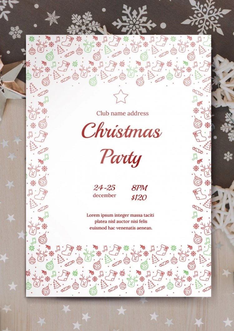 Flyer de fête de Noël - free Google Docs Template - 10061601