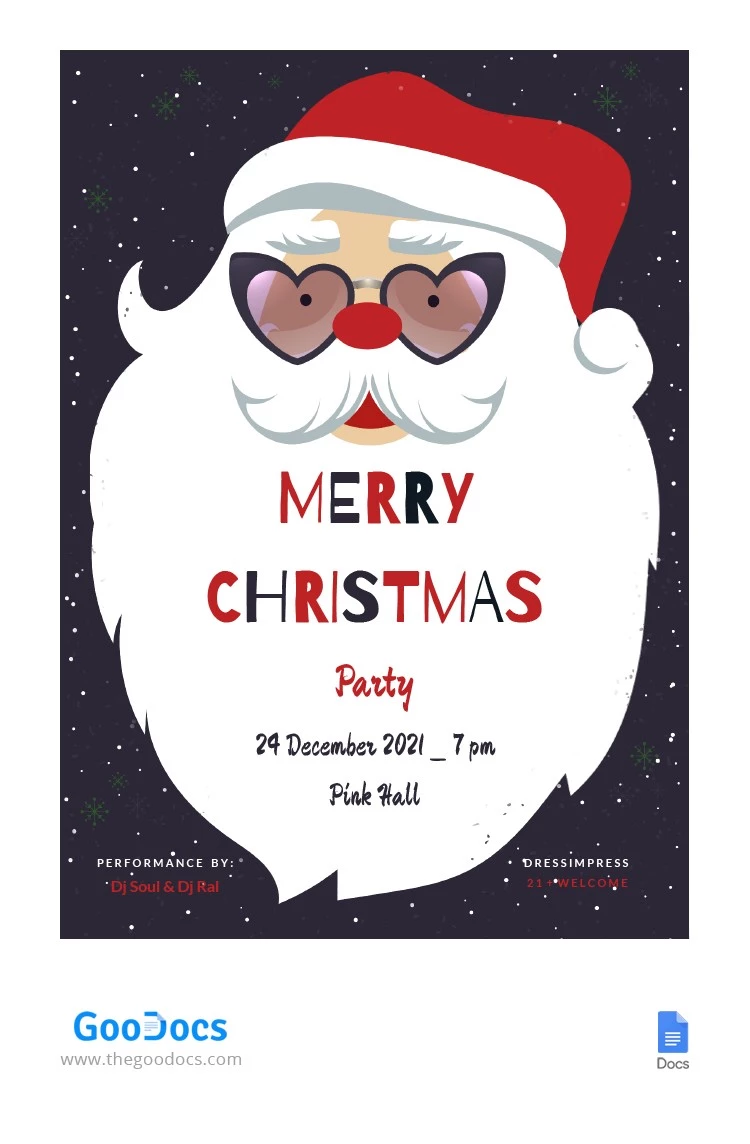 Christmas Party Poster - free Google Docs Template - 10062565