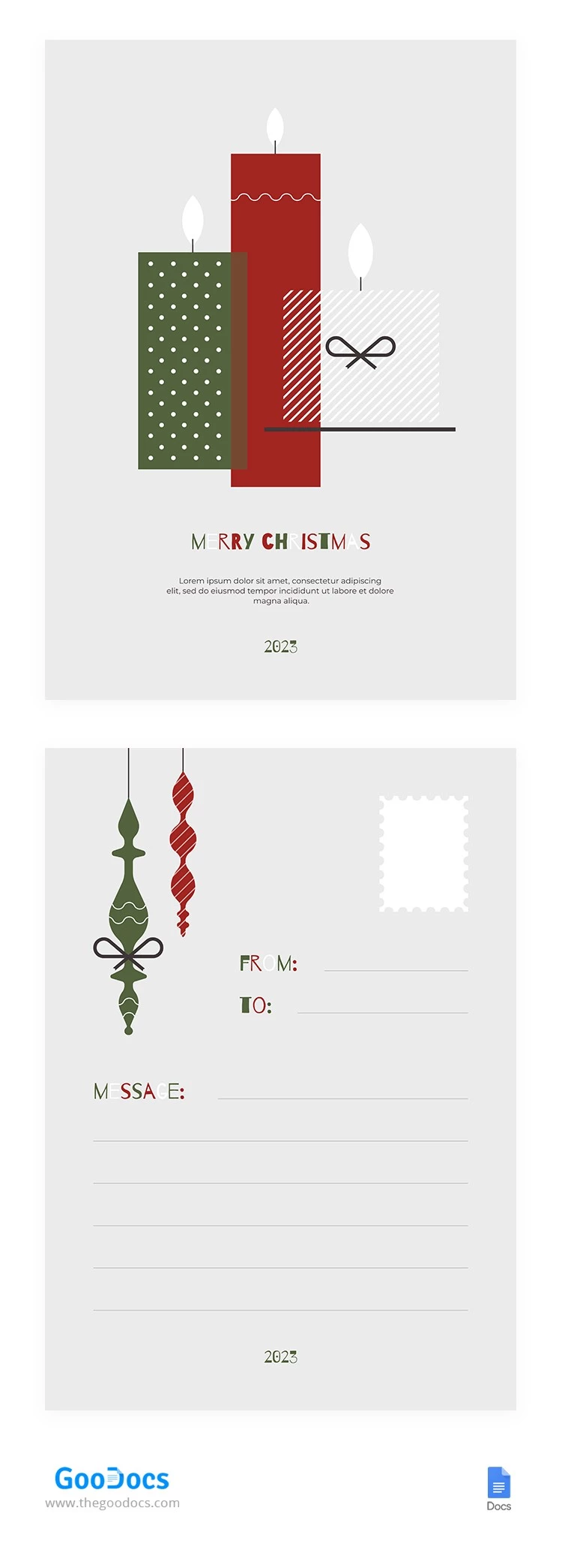 Invitation pour une carte postale de Noël. - free Google Docs Template - 10064819
