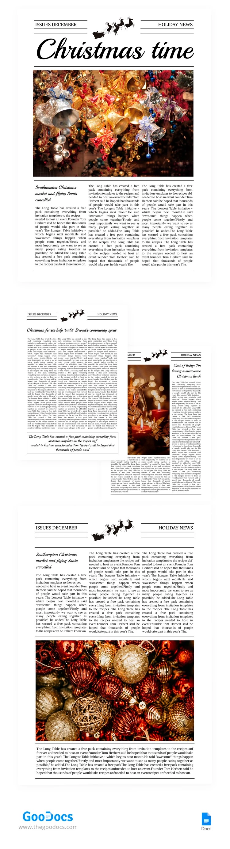 Christmas Time Newspaper - free Google Docs Template - 10064761