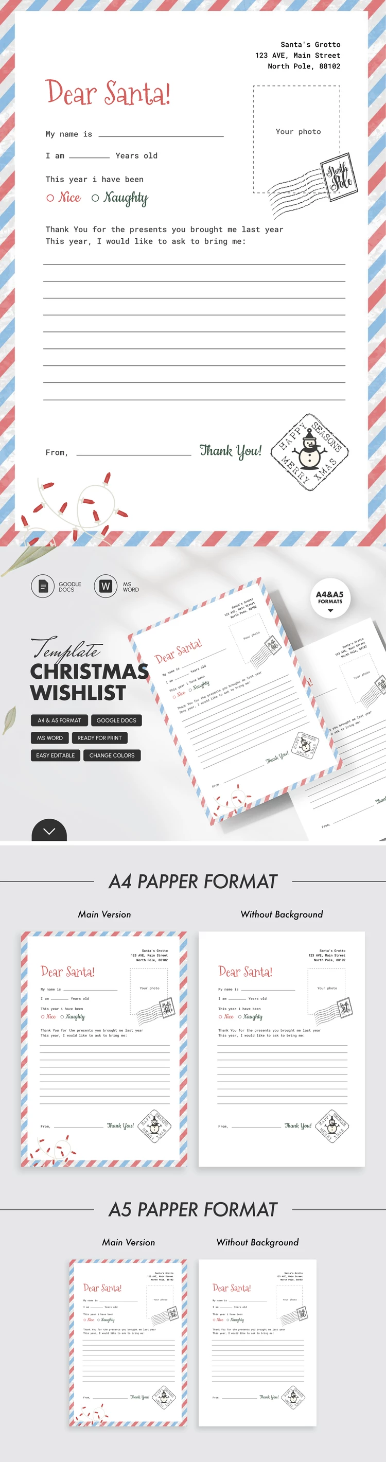 Lista dei desideri di Natale - free Google Docs Template - 10069445