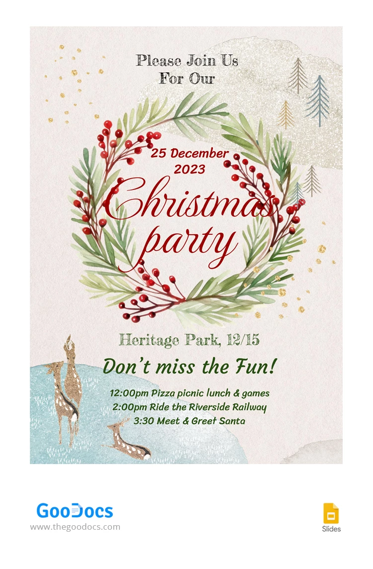 Poster di corona di Natale - free Google Docs Template - 10067307