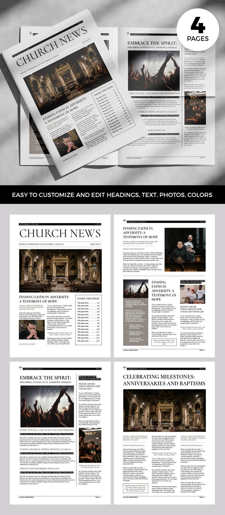 Periódico de la Iglesia - free Google Docs Template - 10068915