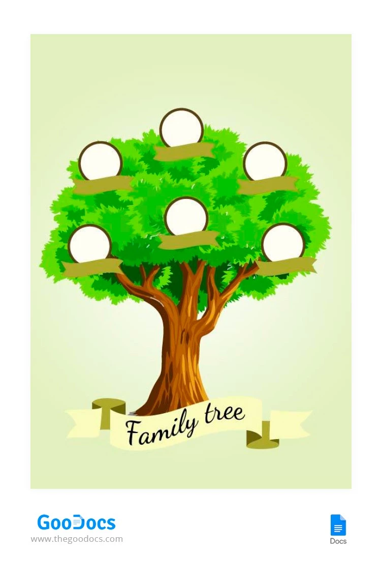Classic Illustrated Family Tree - free Google Docs Template - 10064237