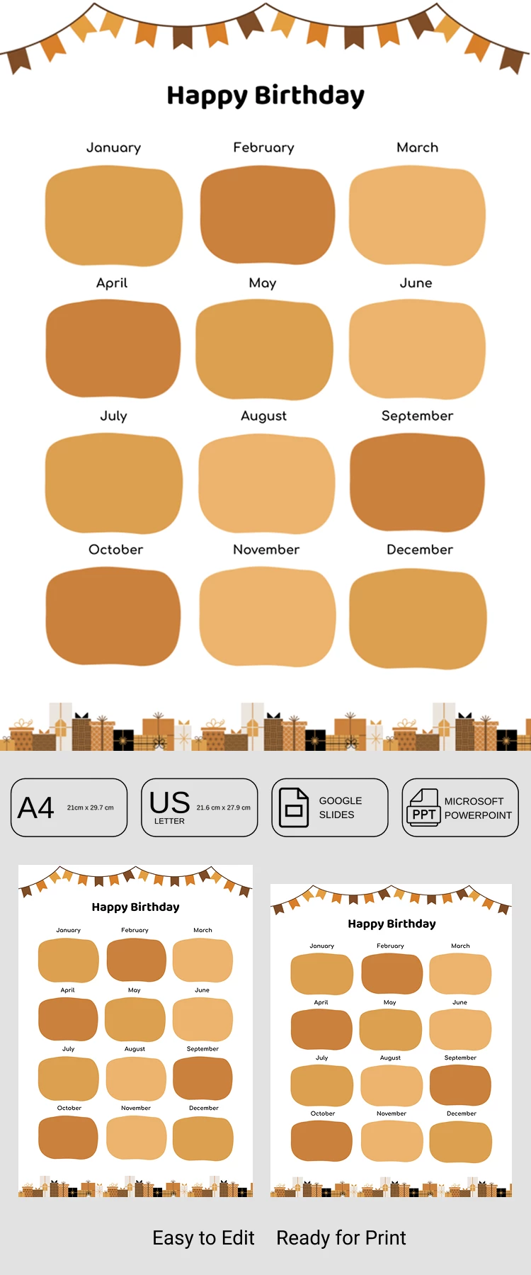 Classroom Birthday Calendar Template - free Google Docs Template - 10072336