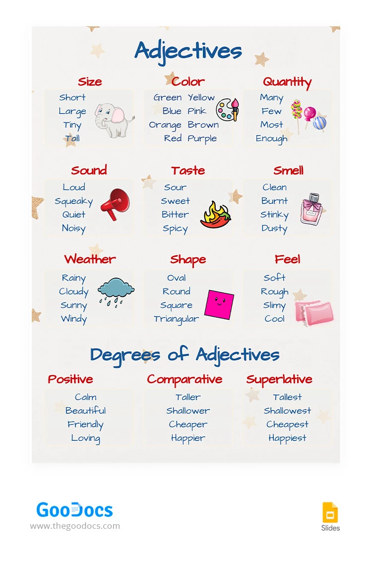 Décoration de la classe - Adjectifs - free Google Docs Template - 10065518