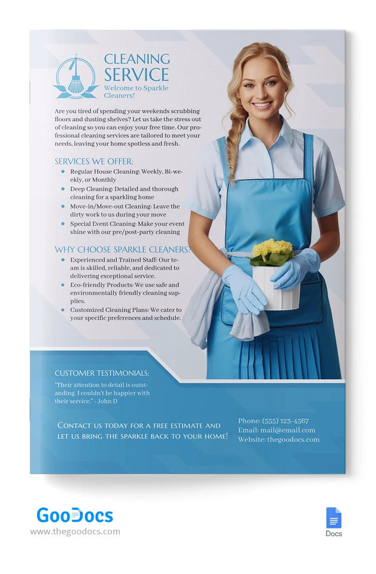 Cleaning Service Flyer - free Google Docs Template - 10067694
