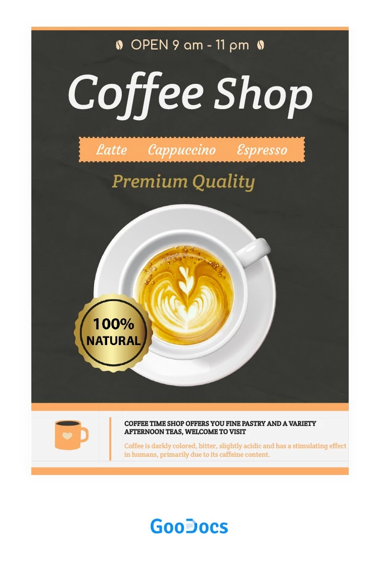 Coffee Shop Poster - free Google Docs Template - 10061945