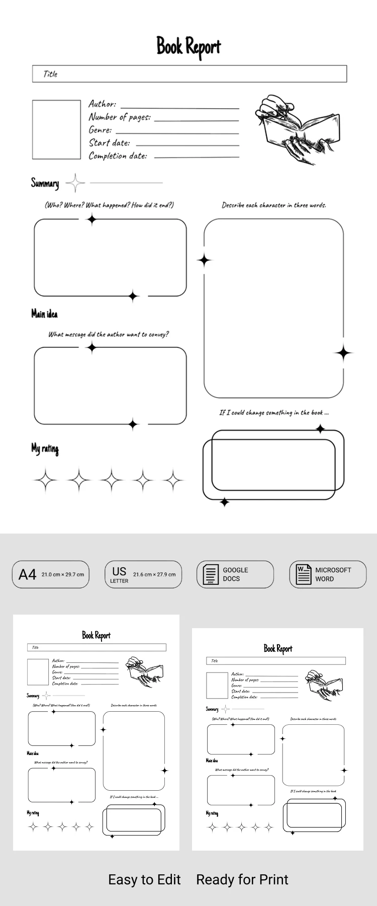 College Book Report Template - free Google Docs Template - 10072069