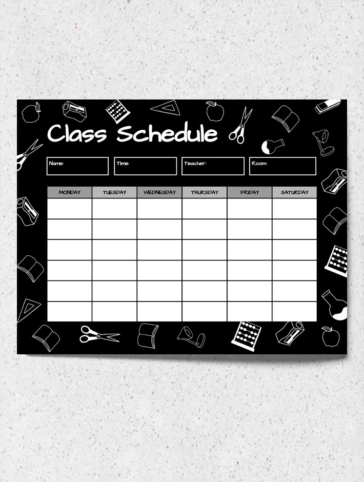 Horario de clases universitarias - free Google Docs Template - 10061810