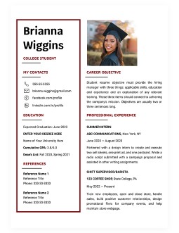 Free College Student Resume Template with Cover Letter Template in ...
