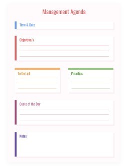 Free Colored Management Agenda Template In Google Docs