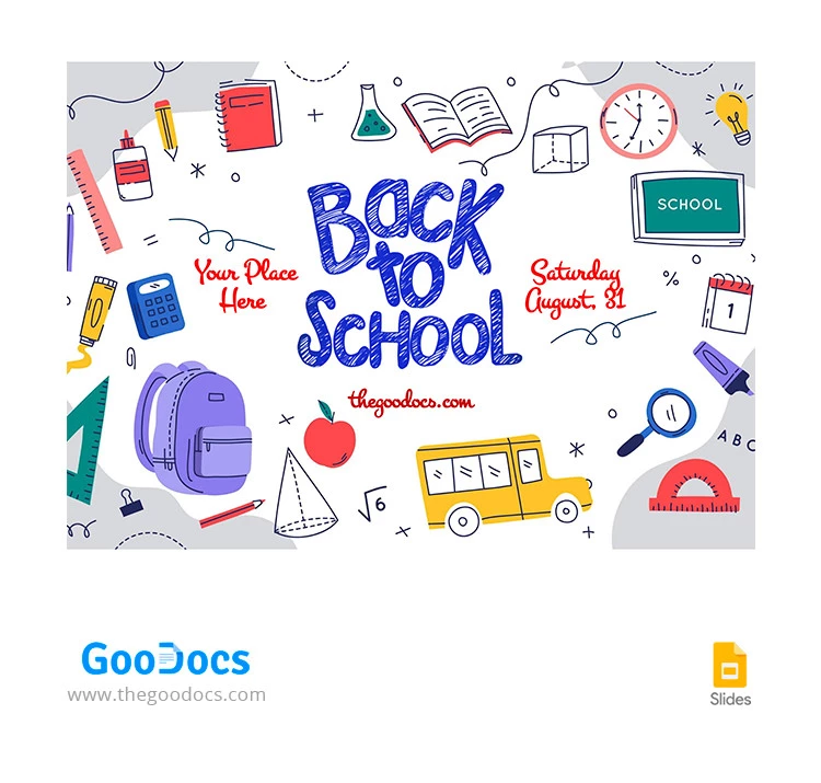 Volantino colorato per il ritorno a scuola - free Google Docs Template - 10065517