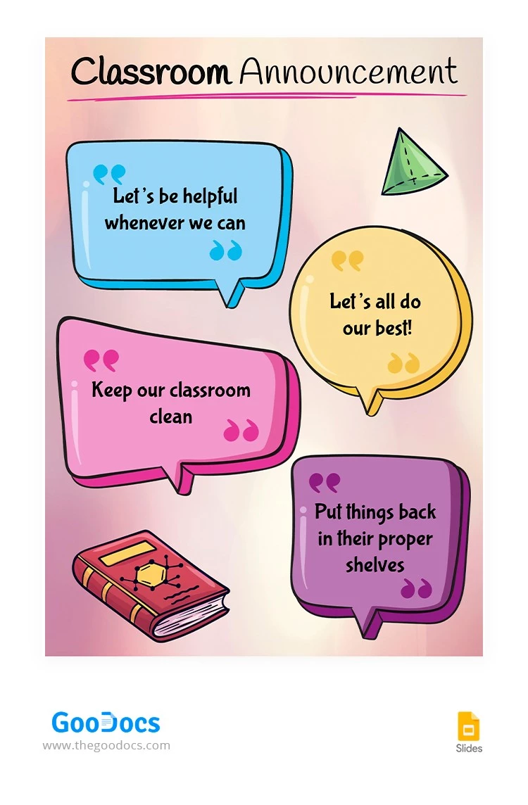 Anúncio colorido da sala de aula. - free Google Docs Template - 10065700