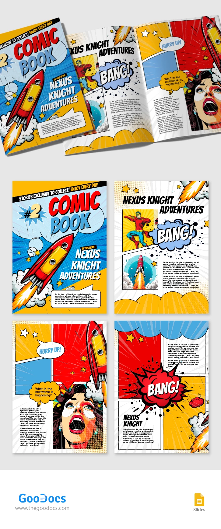 Bunter Comic-Band - free Google Docs Template - 10067886