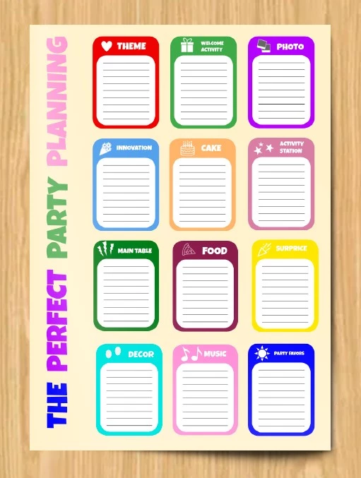 Bunte Eventplanung Checkliste - free Google Docs Template - 10061723