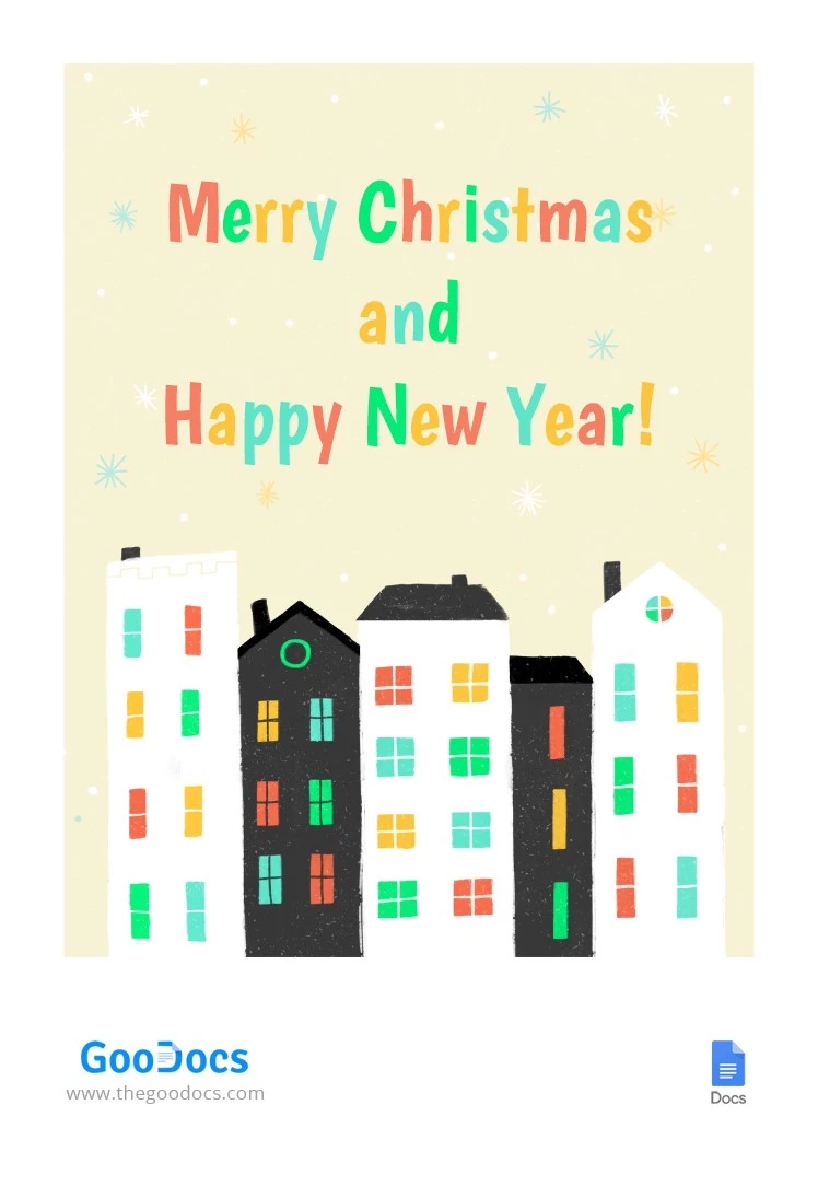 Volantino allegro e colorato di Buon Natale - free Google Docs Template - 10062534