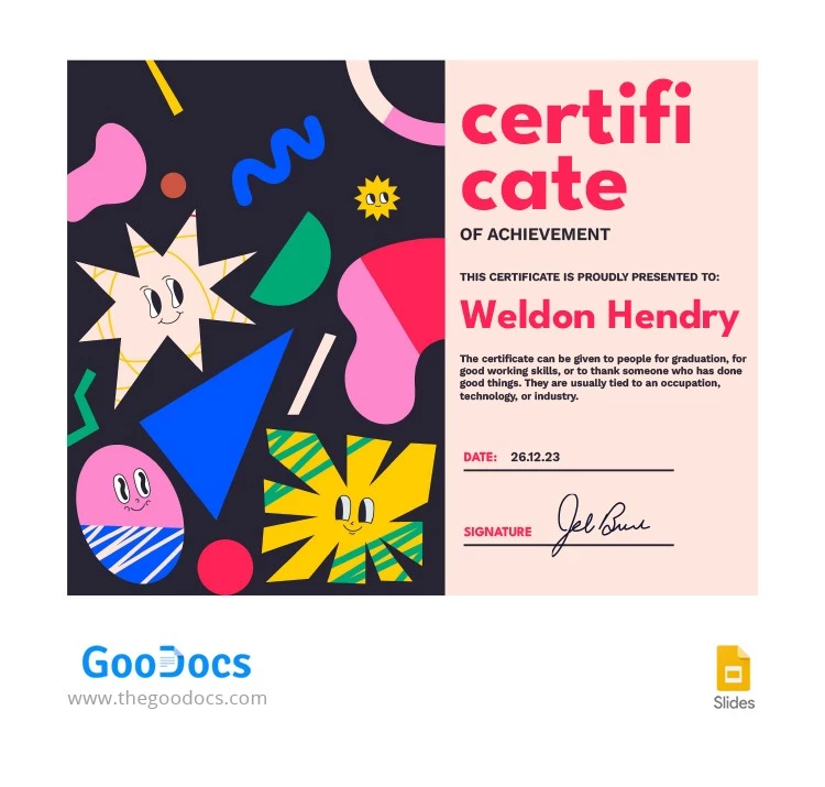 Colorful Funny Certificate - free Google Docs Template - 10064612