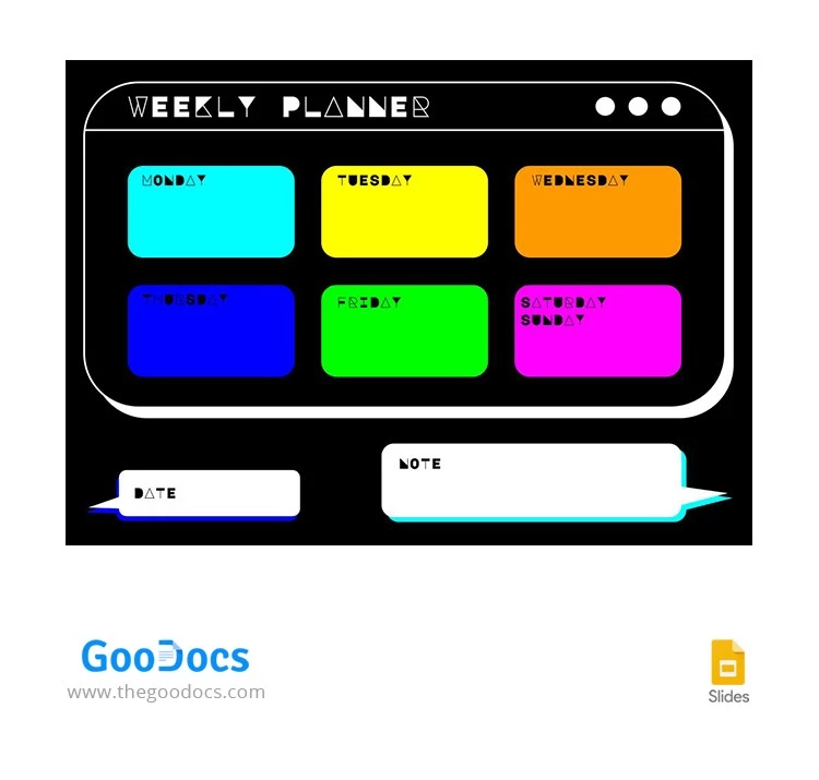 Pianificatore futuristico colorato - free Google Docs Template - 10063323