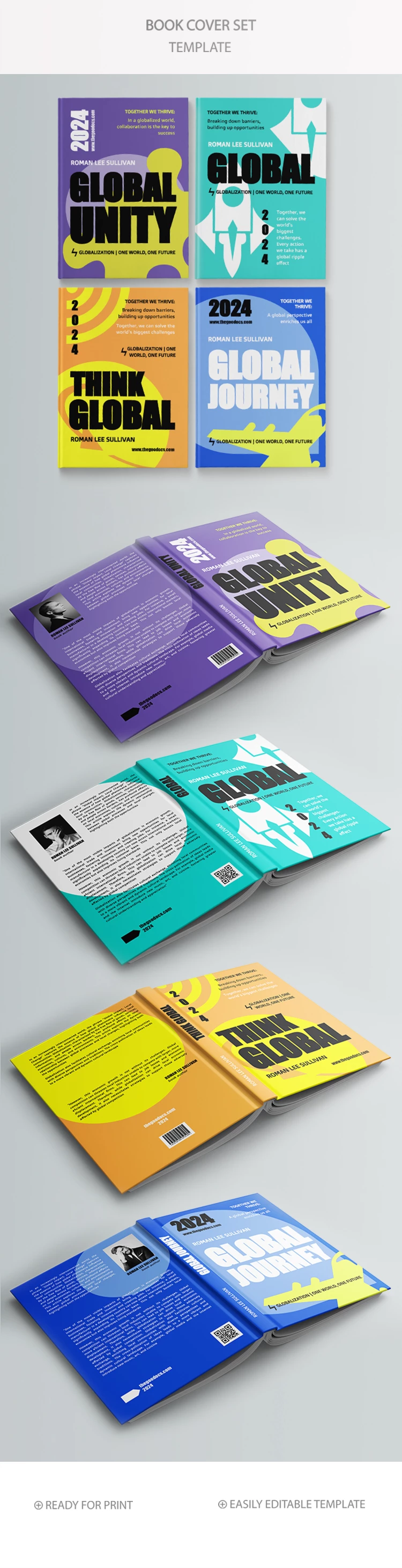 Colorful Global Book Cover - free Google Docs Template - 10068849