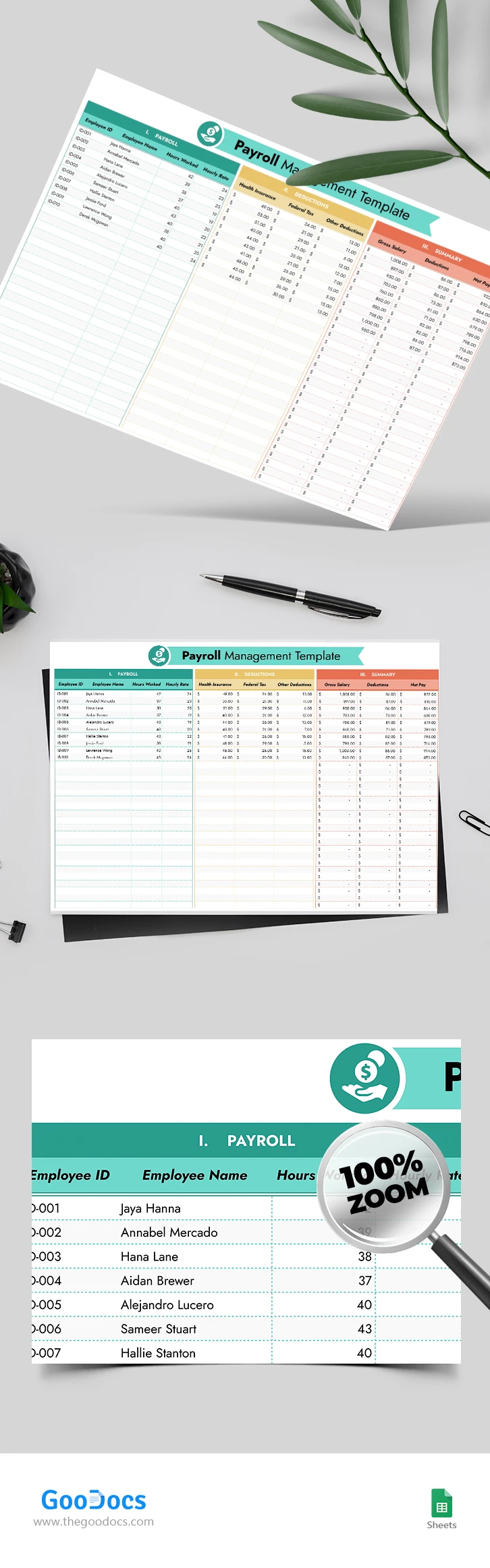 Colorful Payroll Management - free Google Docs Template - 10068268