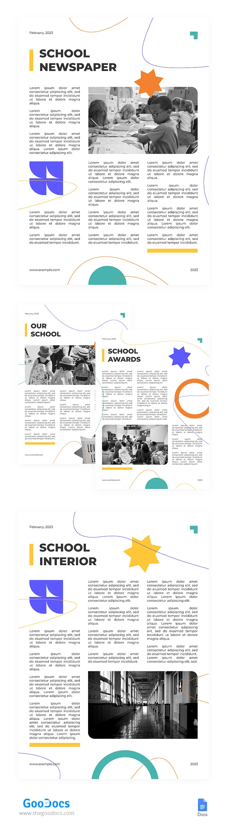 Colorful School Newspaper - free Google Docs Template - 10065537
