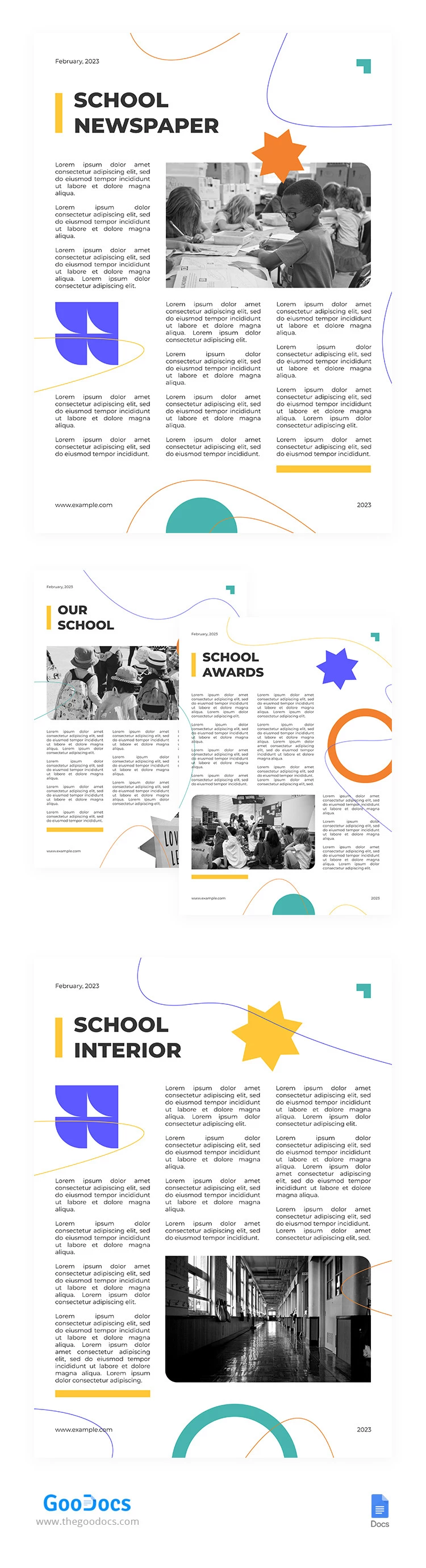 Journal scolaire coloré - free Google Docs Template - 10065537