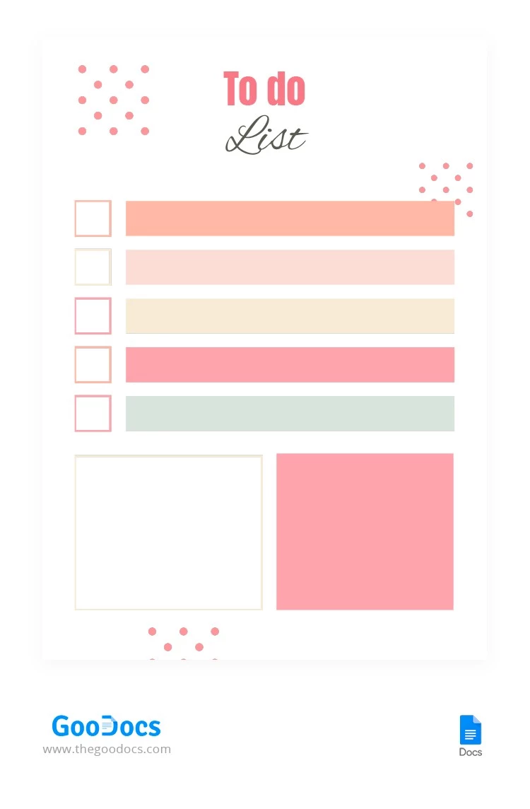 Elenco delle cose da fare colorato - free Google Docs Template - 10062239