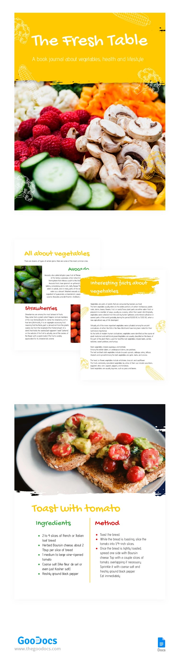 Libro de Vegetales Coloridos - free Google Docs Template - 10062921