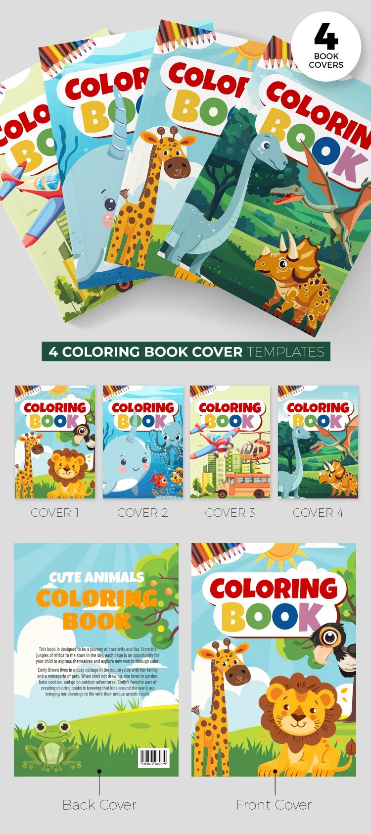 Capa do Livro para Colorir - free Google Docs Template - 10068824