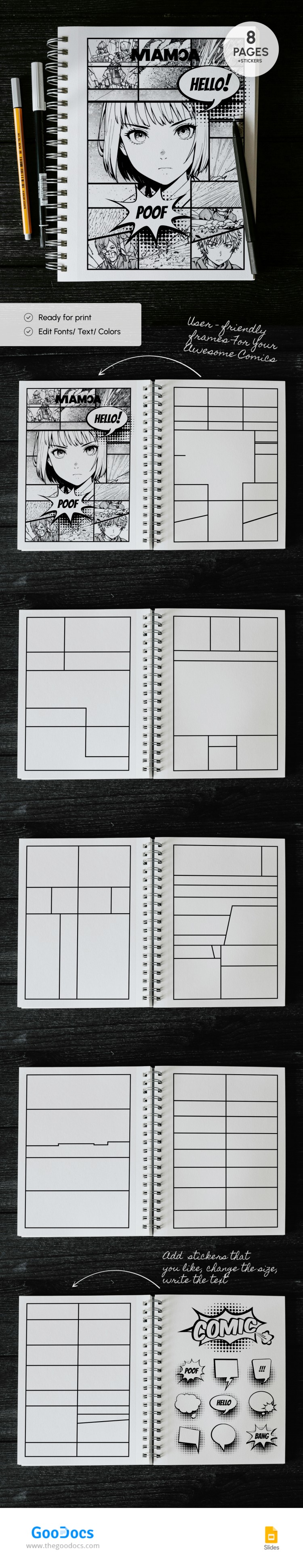 Plantillas de cómic en Google Slides y Powerpoint | thegoodocs.com, image size:750x3887