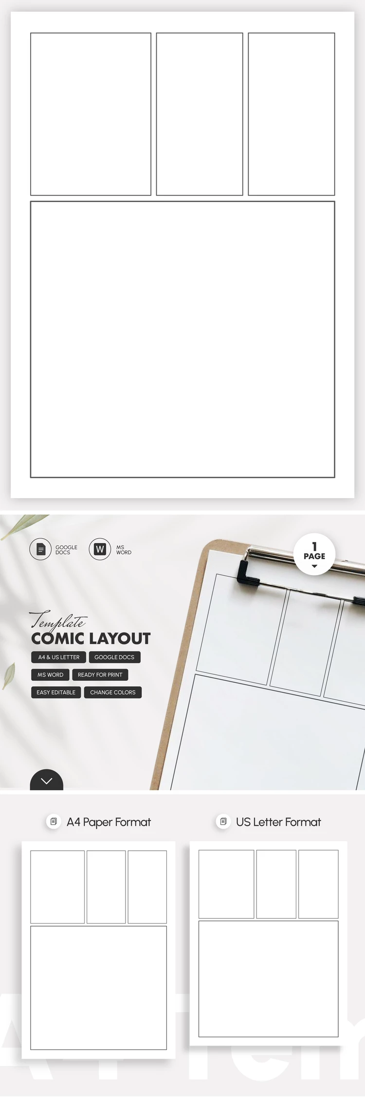 Preview of Comic Layout Template for Google Slides and Microsoft PowerPoint