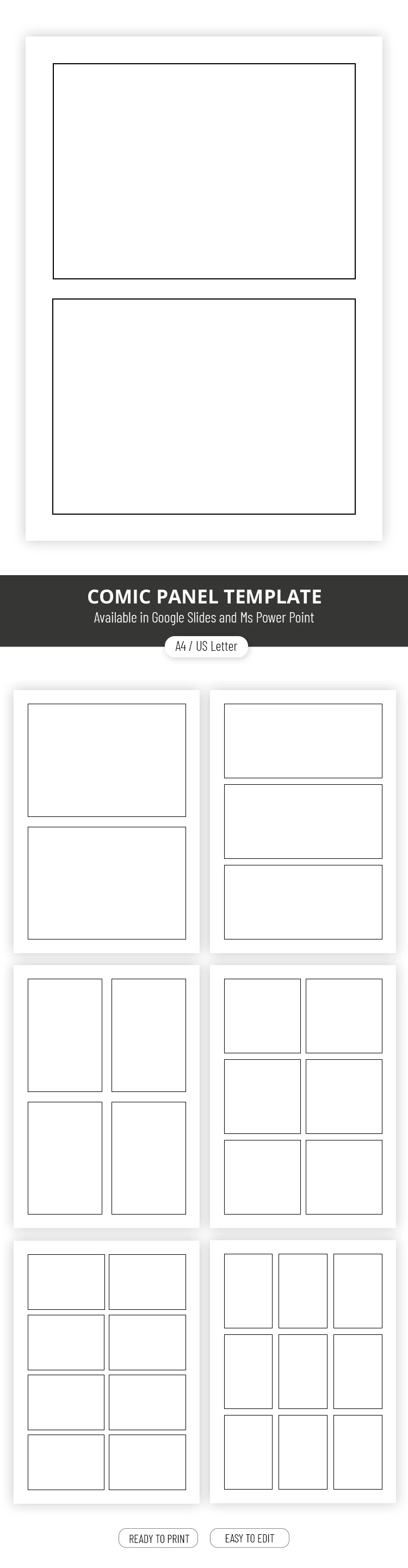 Preview of Comic Panel Template for Google Slides and Microsoft PowerPoint