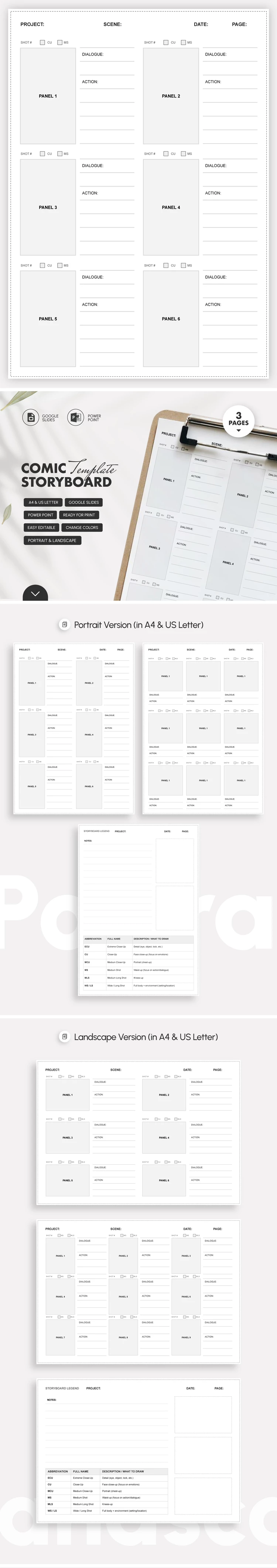 Anteprima di Modello di storyboard a fumetti per Google Slides and Microsoft PowerPoint