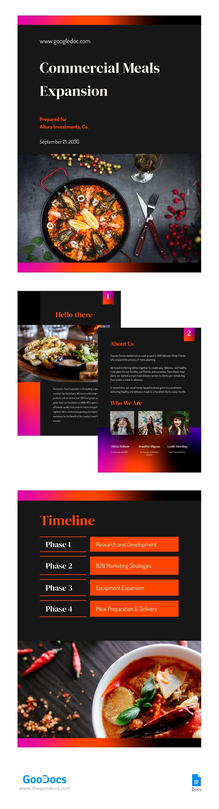Commercial Meals Proposal - free Google Docs Template - 10062845