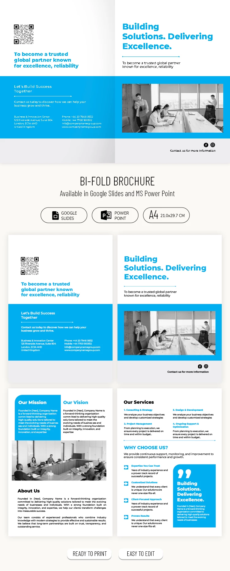 Company Bi-Fold Brochure - free Google Docs Template - 10072719