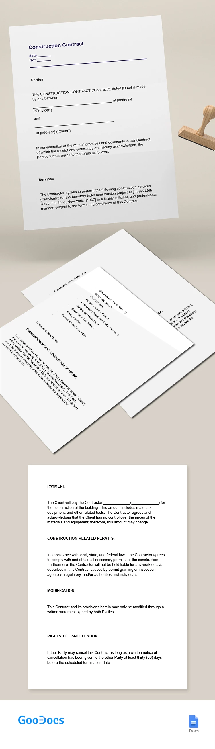 Contrat de construction - free Google Docs Template - 10065546