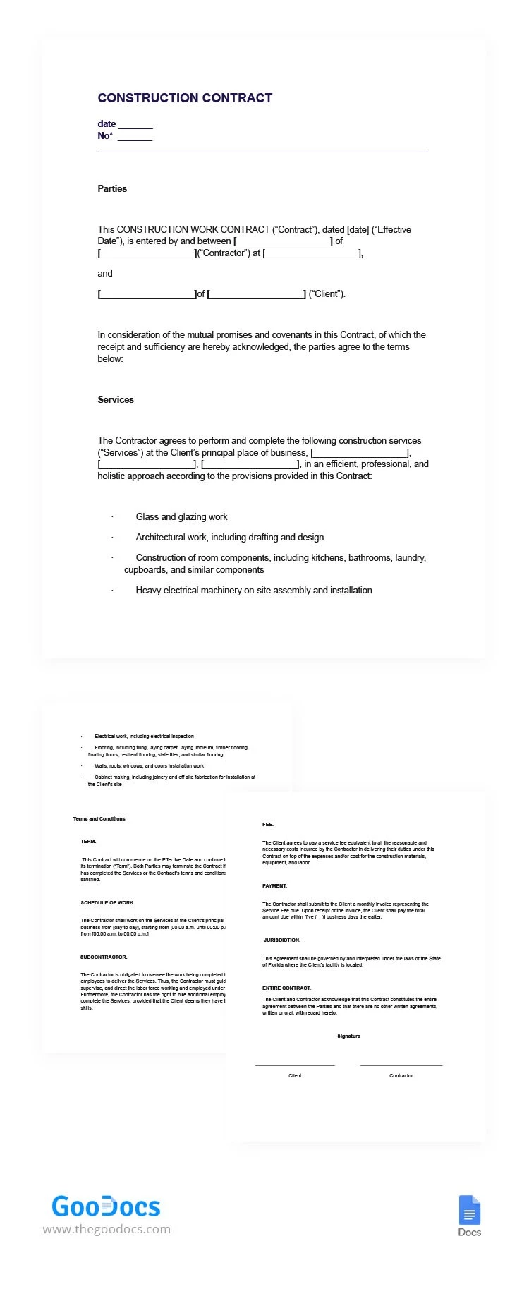 Contrato de construcción - free Google Docs Template - 10066029