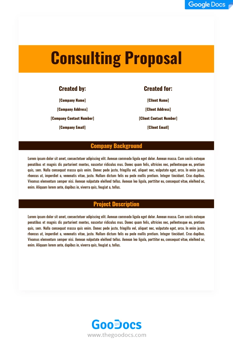 Consulting Proposal - free Google Docs Template - 10062028