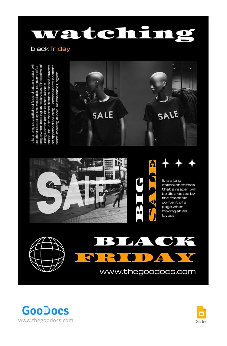 Zeitgenössisches Black Friday Poster - free Google Docs Template - 10064923