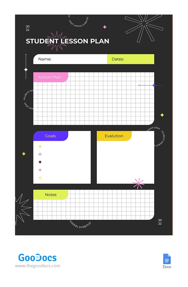 Contemporary Student Lesson Plan - free Google Docs Template - 10064640