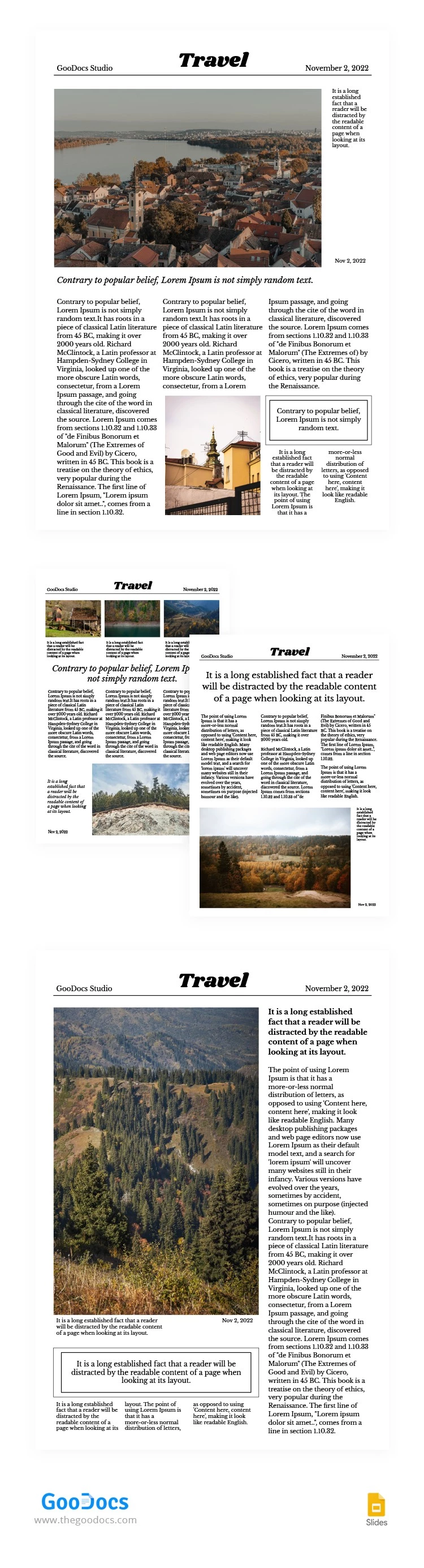 Contemporary Travel Newspaper - free Google Docs Template - 10064866