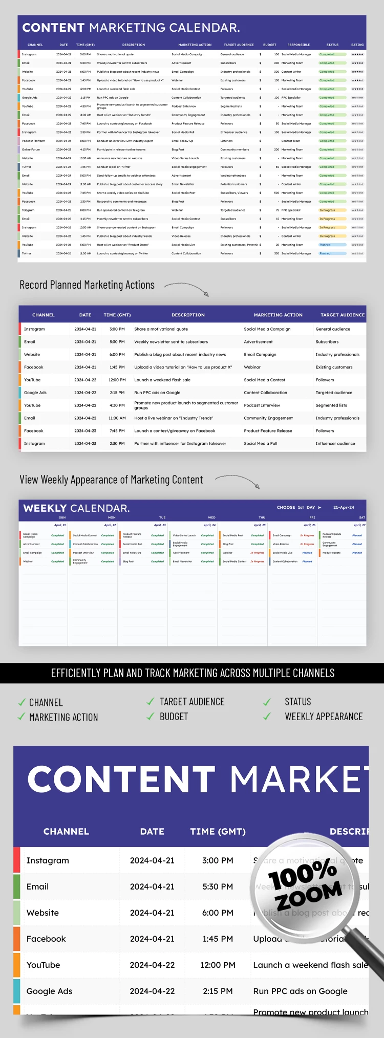 Content Marketing Calendar - free Google Docs Template - 10069073