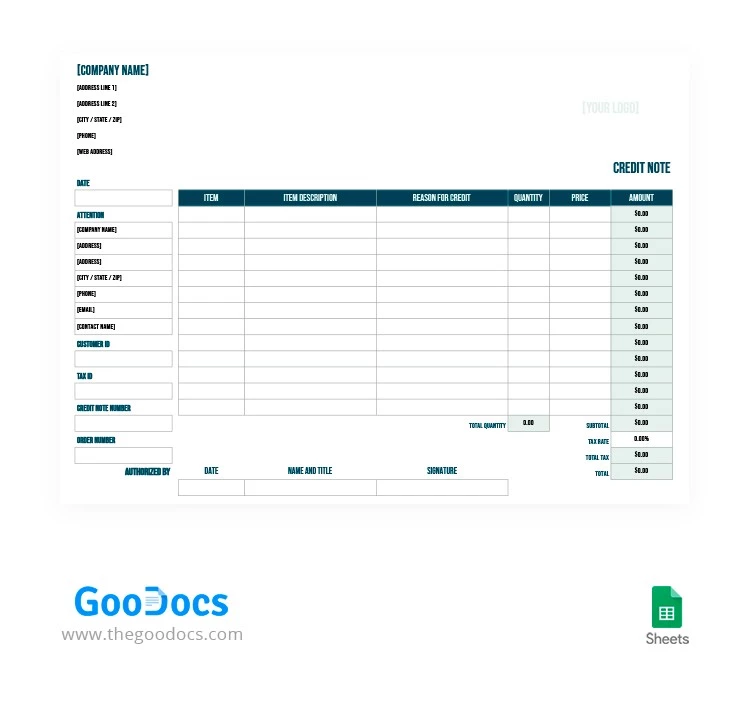 Bequemliche Gutschrift - free Google Docs Template - 10062128