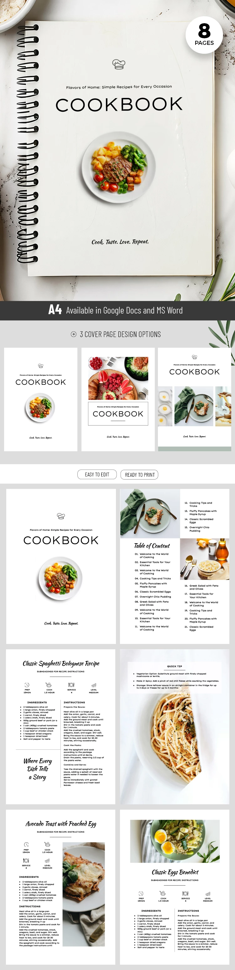 Cookbook - free Google Docs Template - 10069795