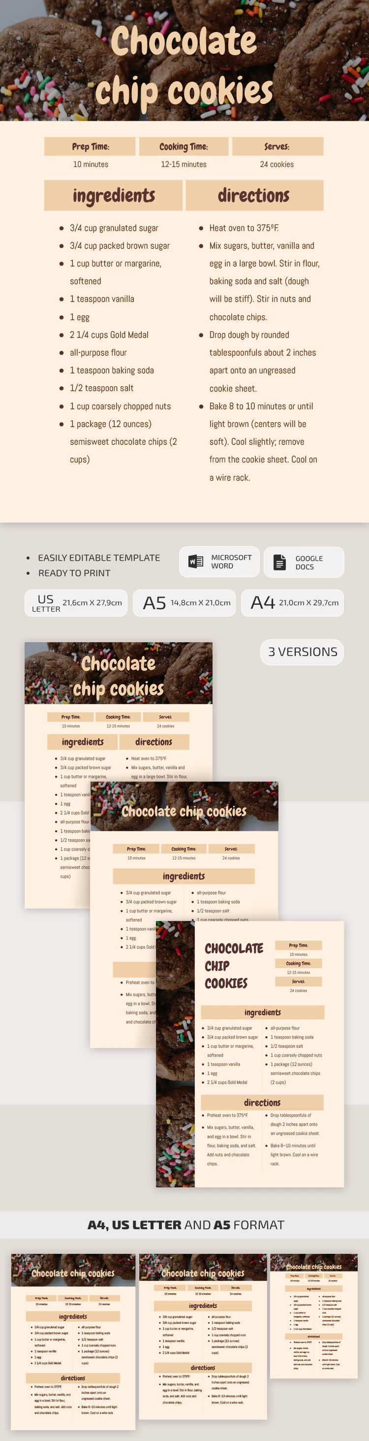 Einfaches Keksrezept - free Google Docs Template - 10062250